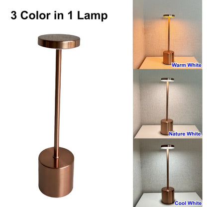 Rechargeable Alloy Cordless LED Table Lamp