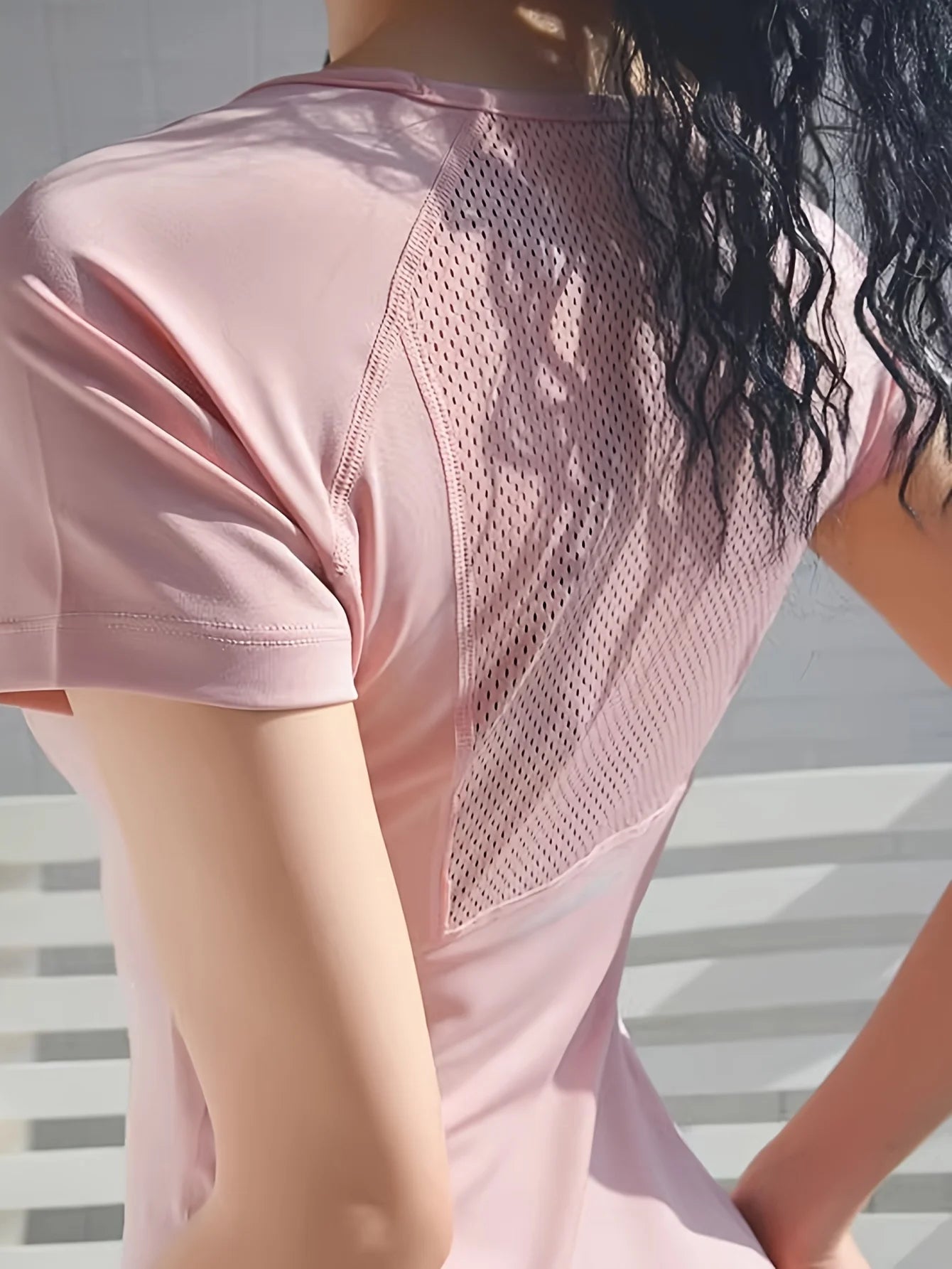 Sexy fitness running training short sleeve yoga top