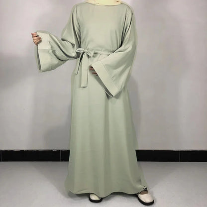 Abaya With Free Belt Muslim Dress