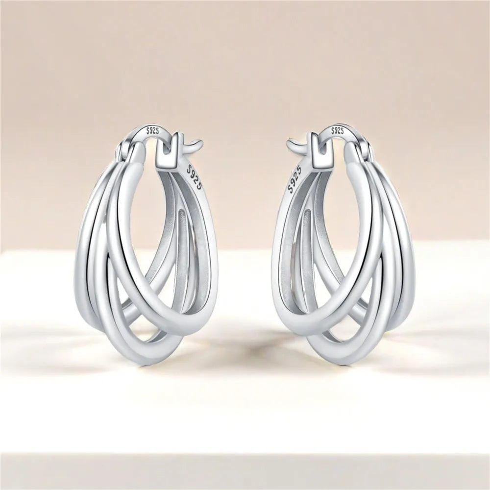 DANA 925 Sterling Multi-layer Hoop Earrings