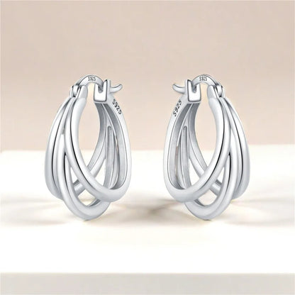 DANA 925 Sterling Multi-layer Hoop Earrings