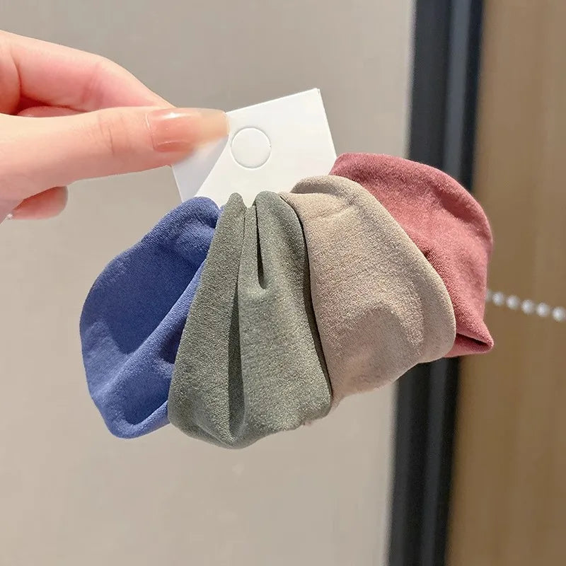 4 /5 Set Solid Widen Thicken Hair Band Ropes Ponytail Holder Hair Tie