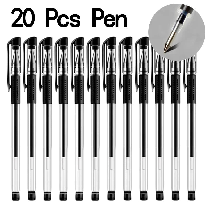 20/50 Pcs Gel pens Set Black Blue Red Refill Gel School