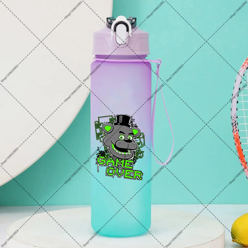 750ml FNAF Water Bottle with Straw Five Nights At Freddys Cartoon Anime