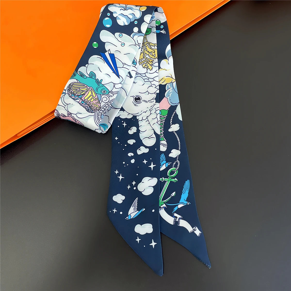 Zebra In Flowers Scarf Luxury Silk Scarf Hair Headband Foulard Skinny Scarves