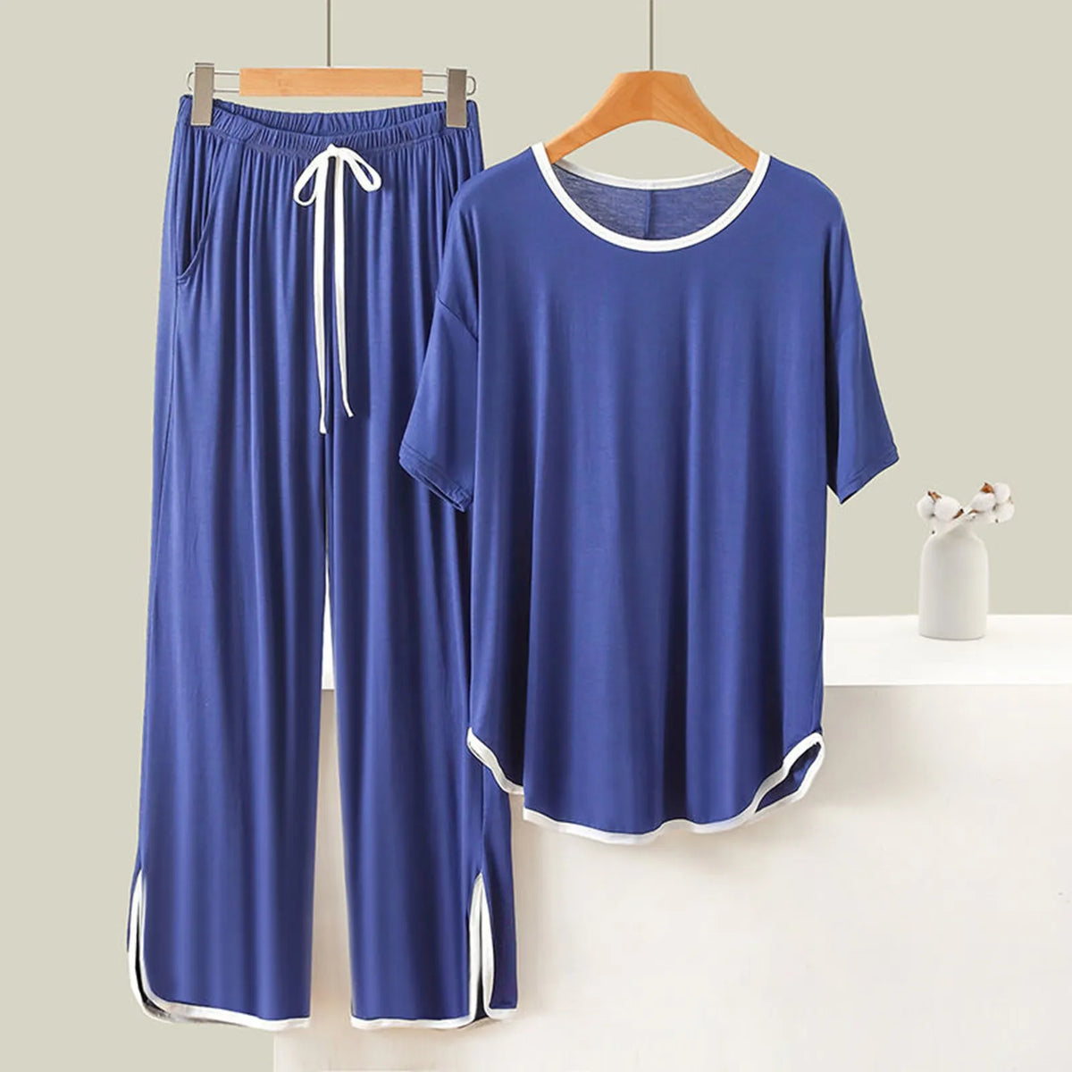 Sleep Lounge Short-Sleeve Cartoon Polyester Sleepwear Pajama Sets