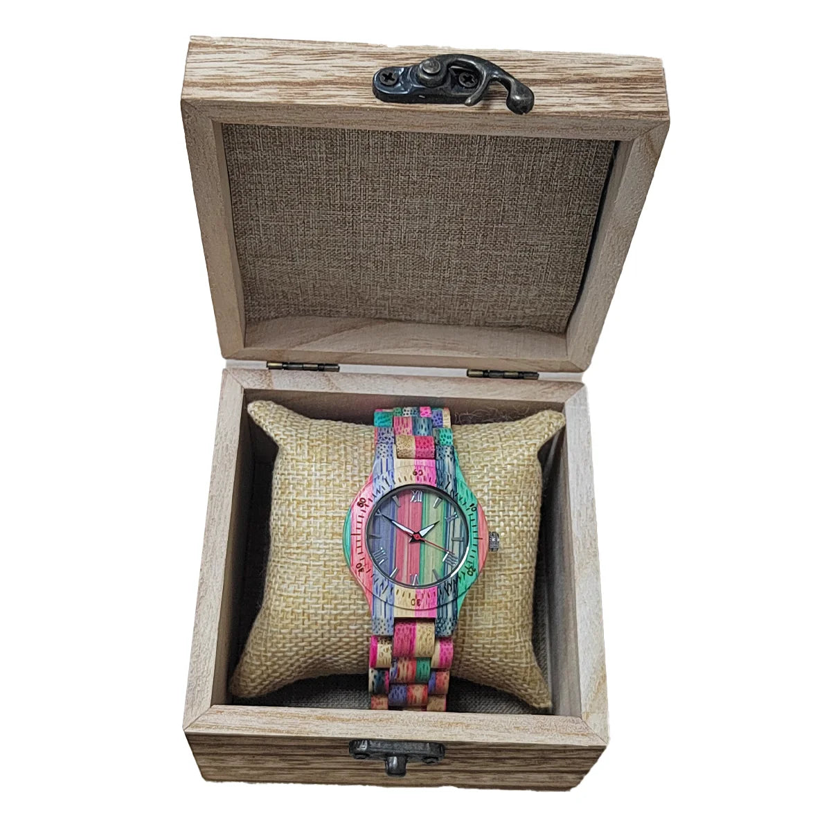 Elegant Colorful Bamboo Wooden Quartz Wood Wristwatches