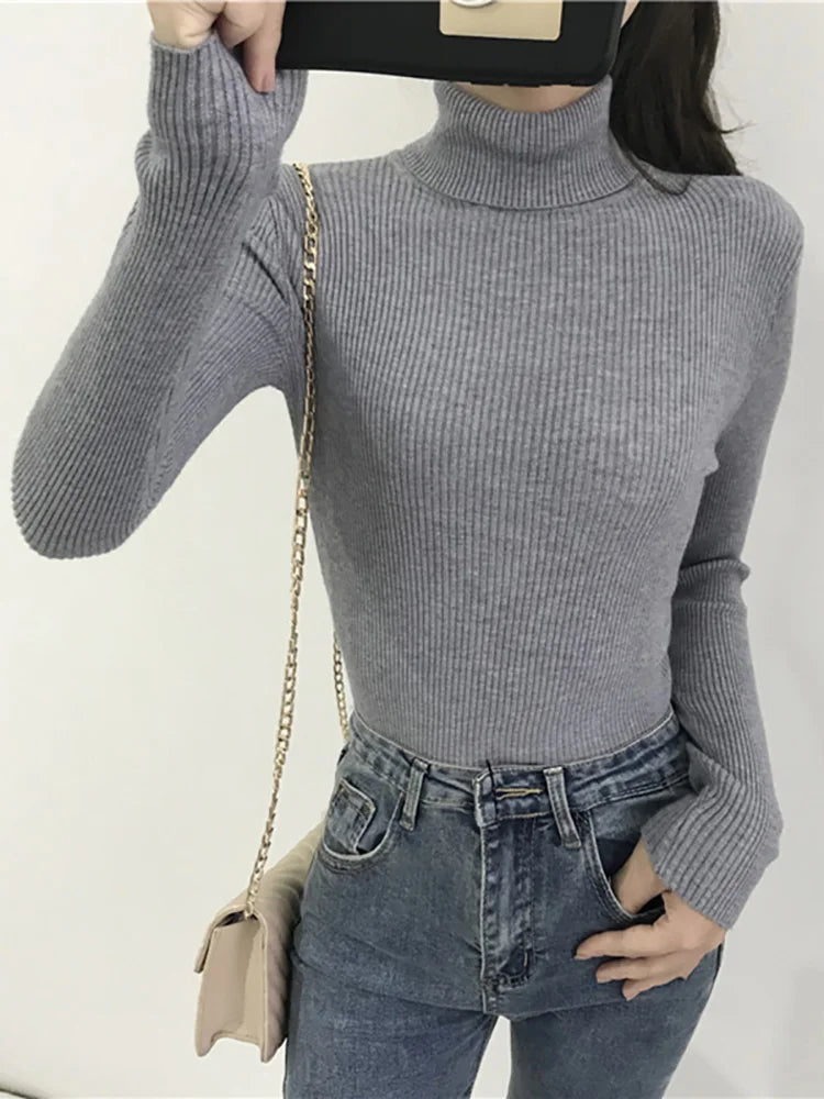 Turtleneck Sweater Korean Slim Pullover Jumper Knitted Sweater