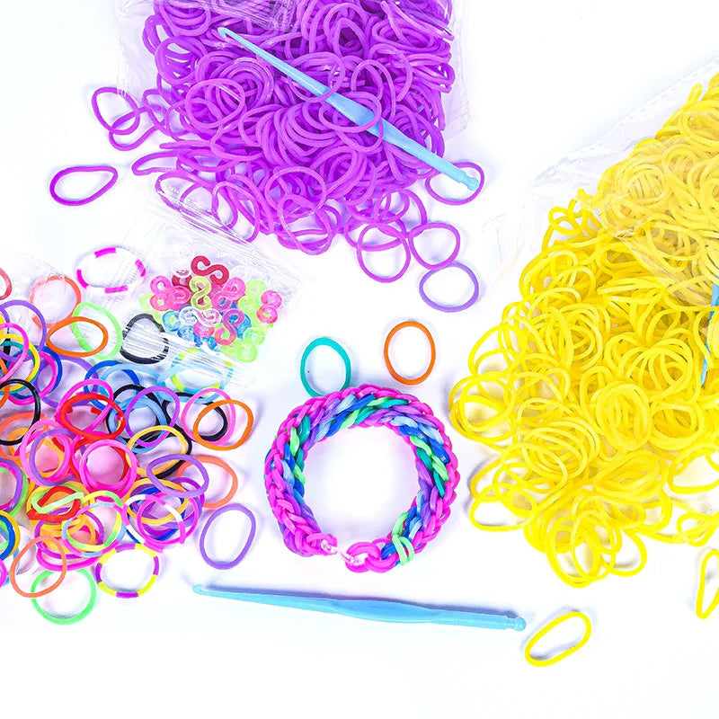 600pcs/lot Colorful Loom Rubber Wristbands Making Kit