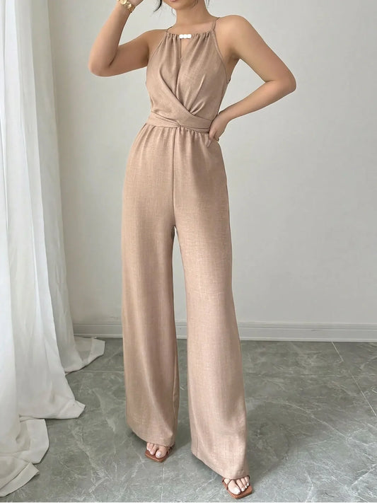 Sleeveless Bandage O- Neck Sexy Slim Jumpsuits