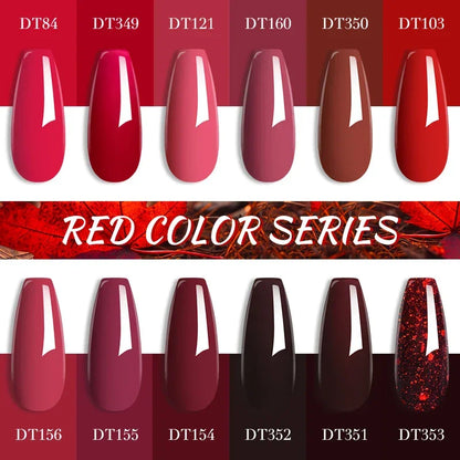 7ml Red Series Gel Nail Polish Glitter