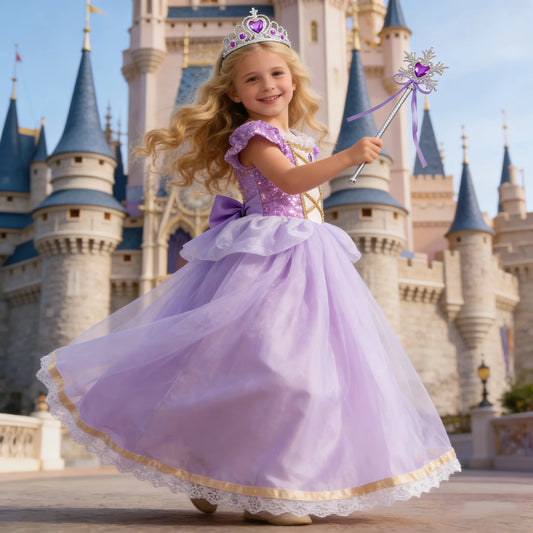 Elegant Rapunzal Princess Cosplay Costume Dress