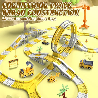 DIY building block track splicing puzzle Electric Track Toy