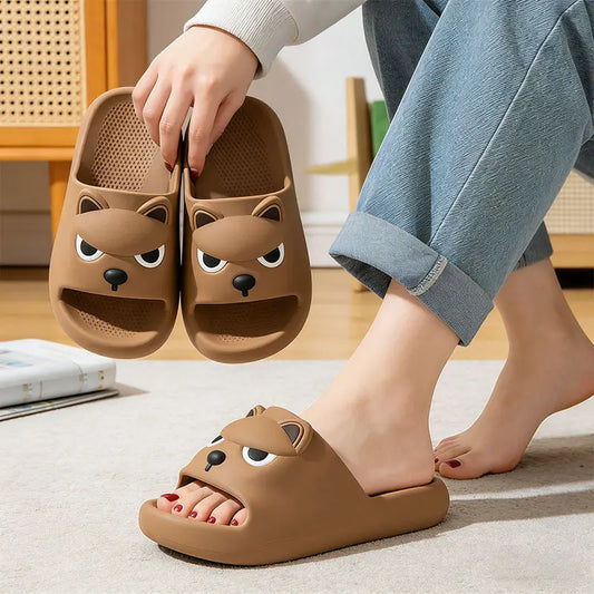 Soft Sole Cute Dog EVA Non Slip Platform Slippers