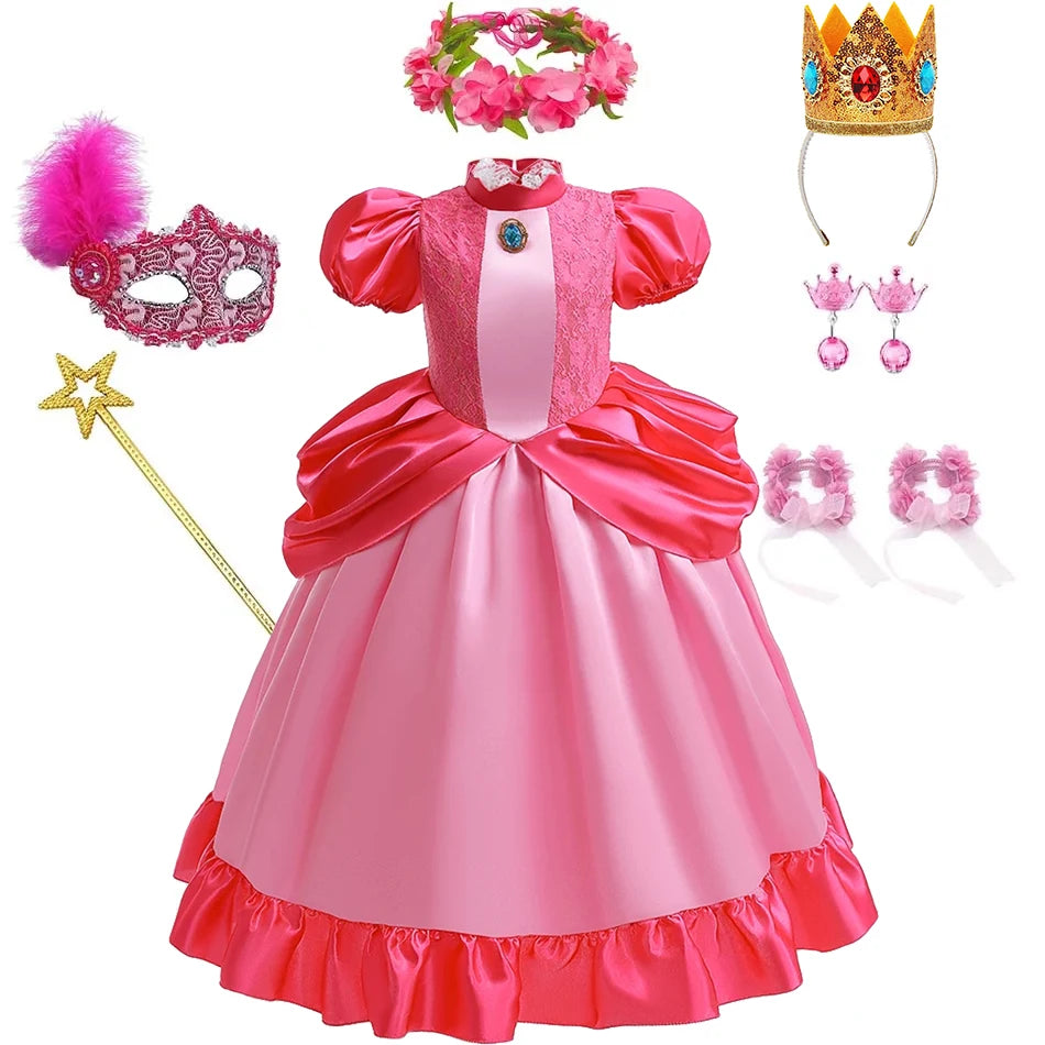 Peach Princess Daisy Cosplay Costume Rosalina Dress