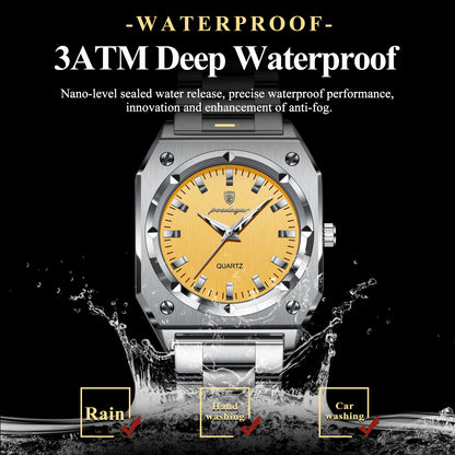 Elegant  Waterproof Stainless Steel Luminous Quartz Watches