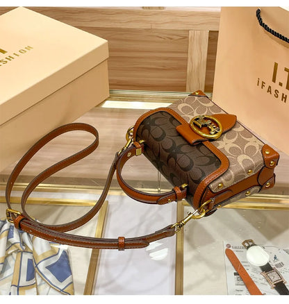 Small crossbody portable box bag