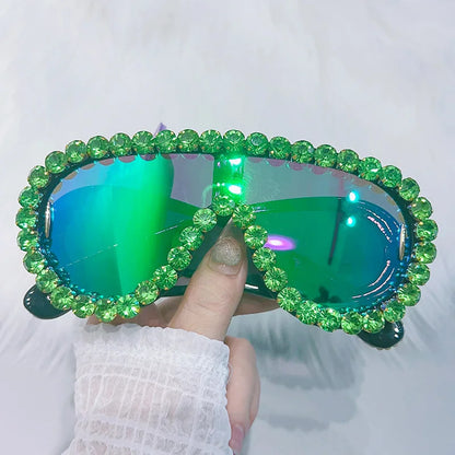 Oversized Wave Mask Luxury Steampunk Sunglasses