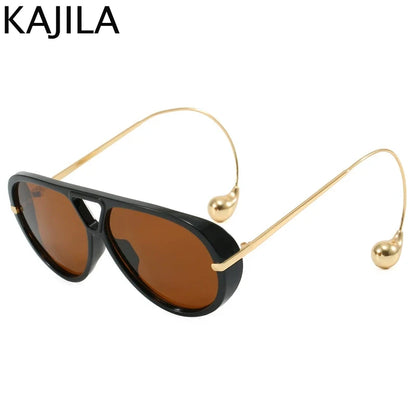 Oversized Pilot Oval Punk Sunglasses