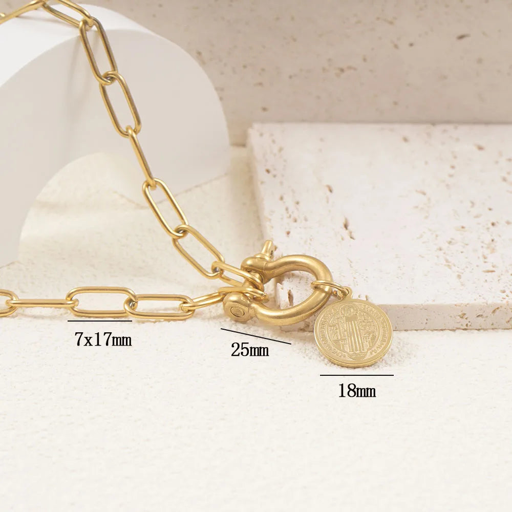 Stainless Steel San Benito Gold/Silver Choker Collar Necklace