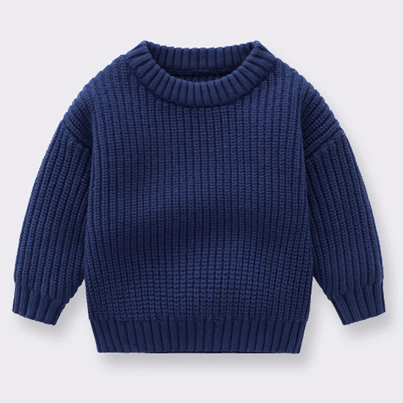 Newborn Knitted Long Sleeve Winter Sweater Solid Loose Pullover