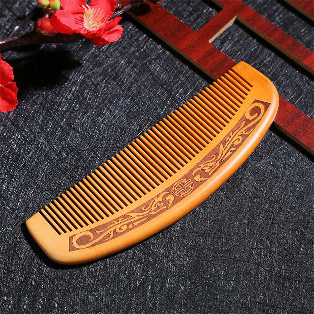 Anti Static Handmade Natural Peach Wood Hair Brush Set