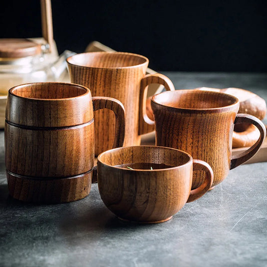 Wooden Handmade Jujube Wood Handle Beer Coffee Milk Tea Mug