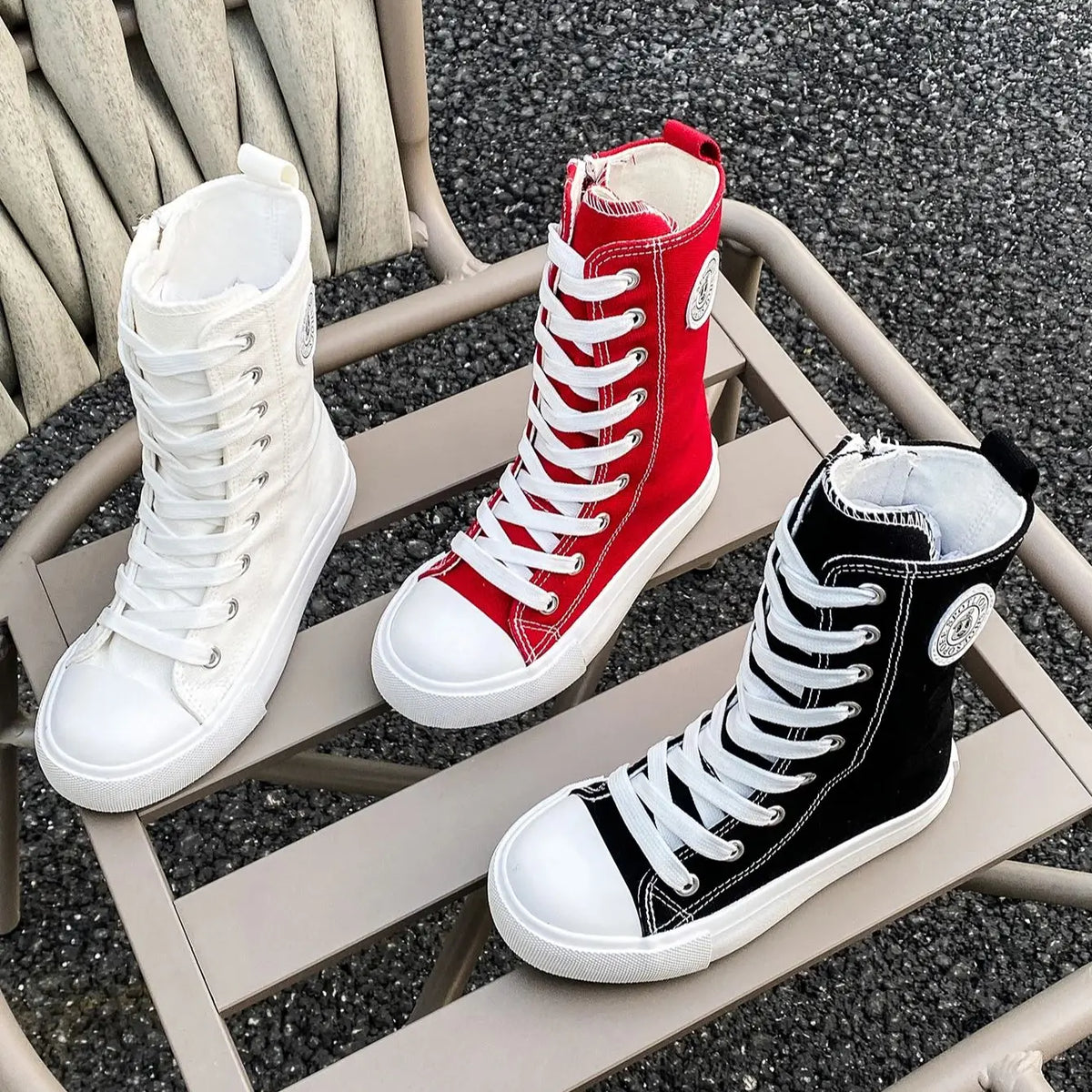 HighTop Canvas High Barrel Boots Shoes