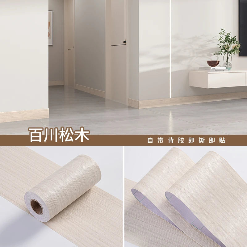 1 Roll Thickened Imitation Wood Grain Skirting