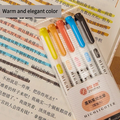 5 Colors/box Double Headed Highlighter Pen Set