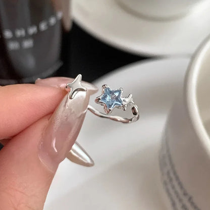 925 Sterling Silver Drip Glaze Butterfly Zircon Rings