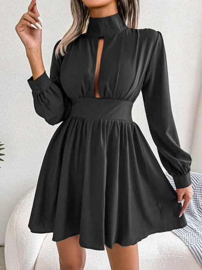 Casual Hollow Out Long Sleeve Dress