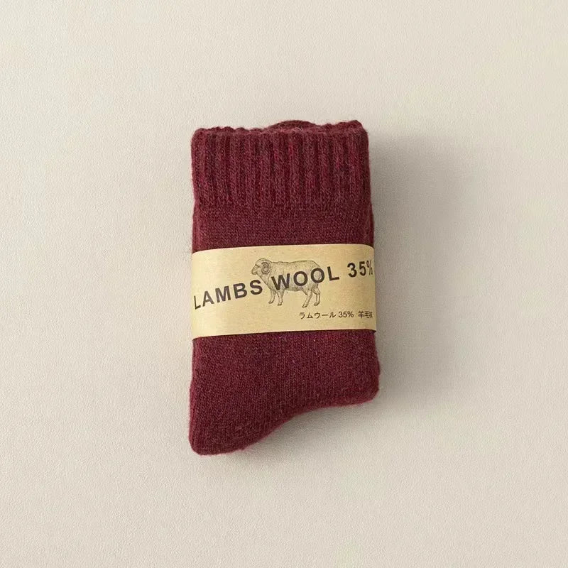 Winter 30% Wool Cashmere Warm Furry Sock Chic Solid Color Calf Sock