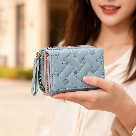 PU Leather Tri-fold Small Wallet Card Holder