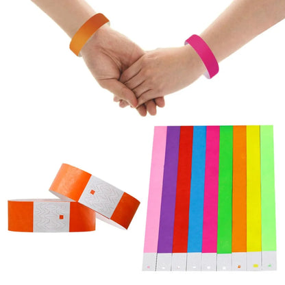100Pcs Paper Tyvek Wristbands Waterproof