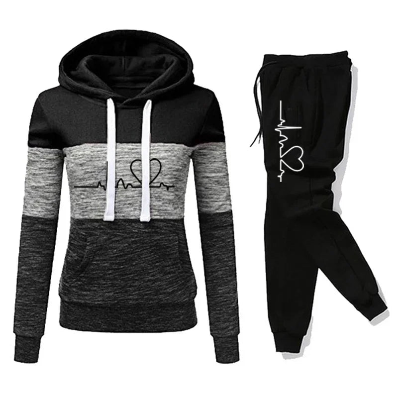 Tracksuit Printing Hooded Jogging Pullovers