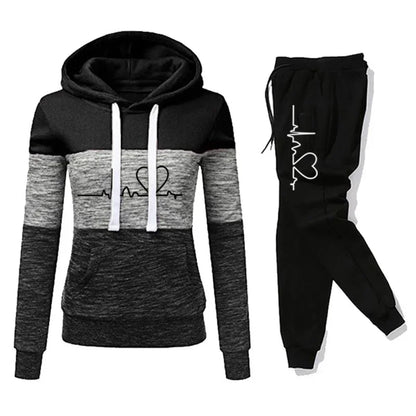 Tracksuit Printing Hooded Jogging Pullovers