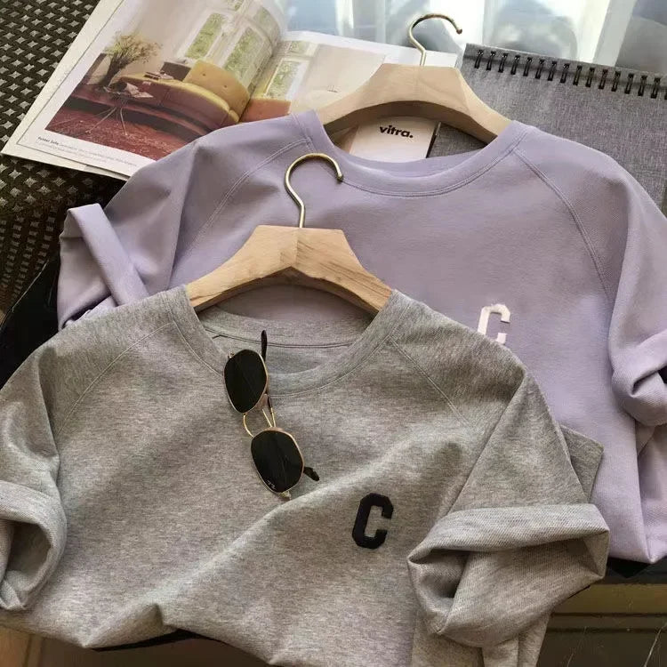 Summer Sleepwear Loose Short Sleeve T-Shirt Casual Shorts Large Size Pajamas Set