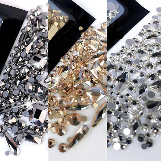 180pcs AB Flatback Glass Nail Art Rhinestones Nail Decoration