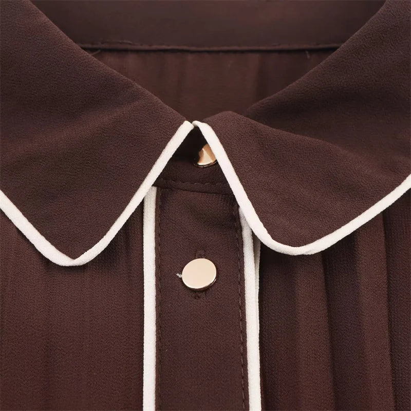 Russet Long Sleeves Maxi Dress