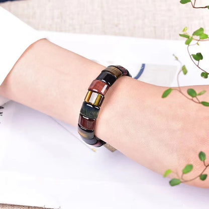 Colorful Tiger Eyes Natural Stone Beads Bangles & Bracelets Handmade Energy Bracelet