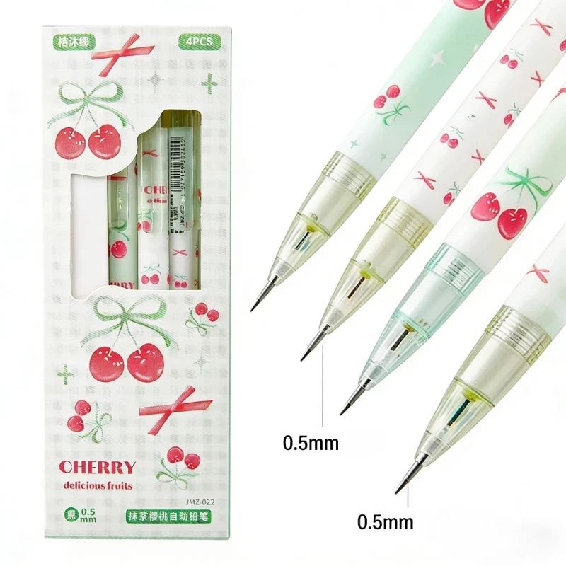 4Pcs 0.5mm Mechanical Pencils with Eraser Smooth Writing Erasable Stationery