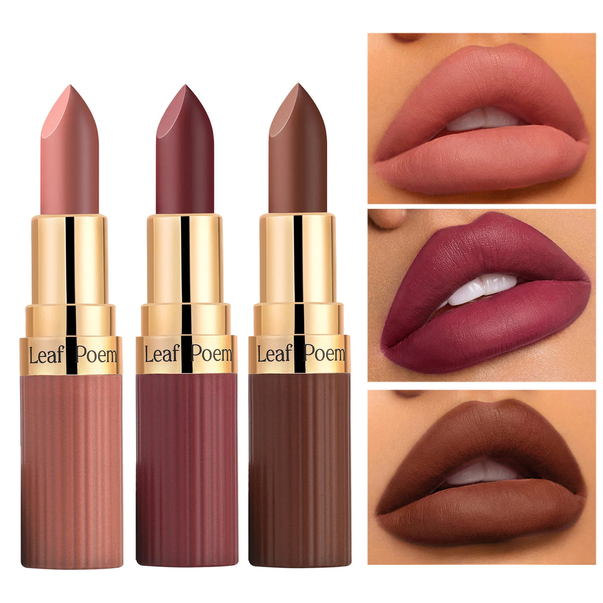 6 Color Matte Lipstick Velvet Dark Brown Lip Gloss Waterproof Lip Stick