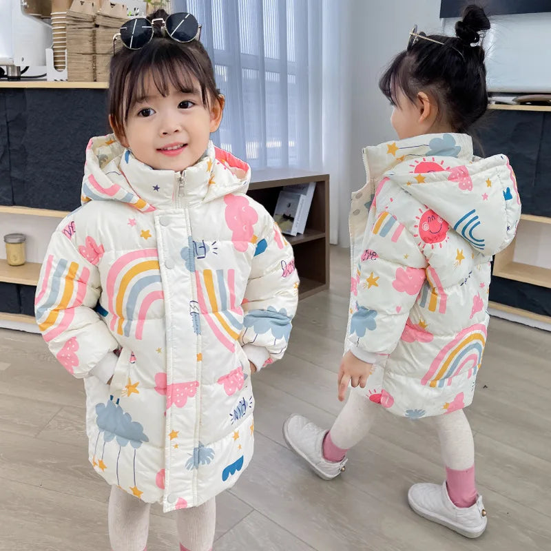 Winter Hooded Windbreaker Coat 2-7 Years Cotton Warm Jackets