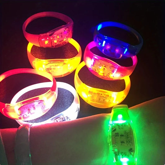 6pcs LED Voice Activated Sound Control Silicone Wristband