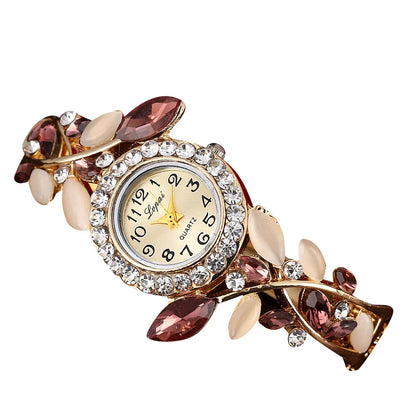 Luxury Colored Diamond Bezel Elegant Bracelet Watches
