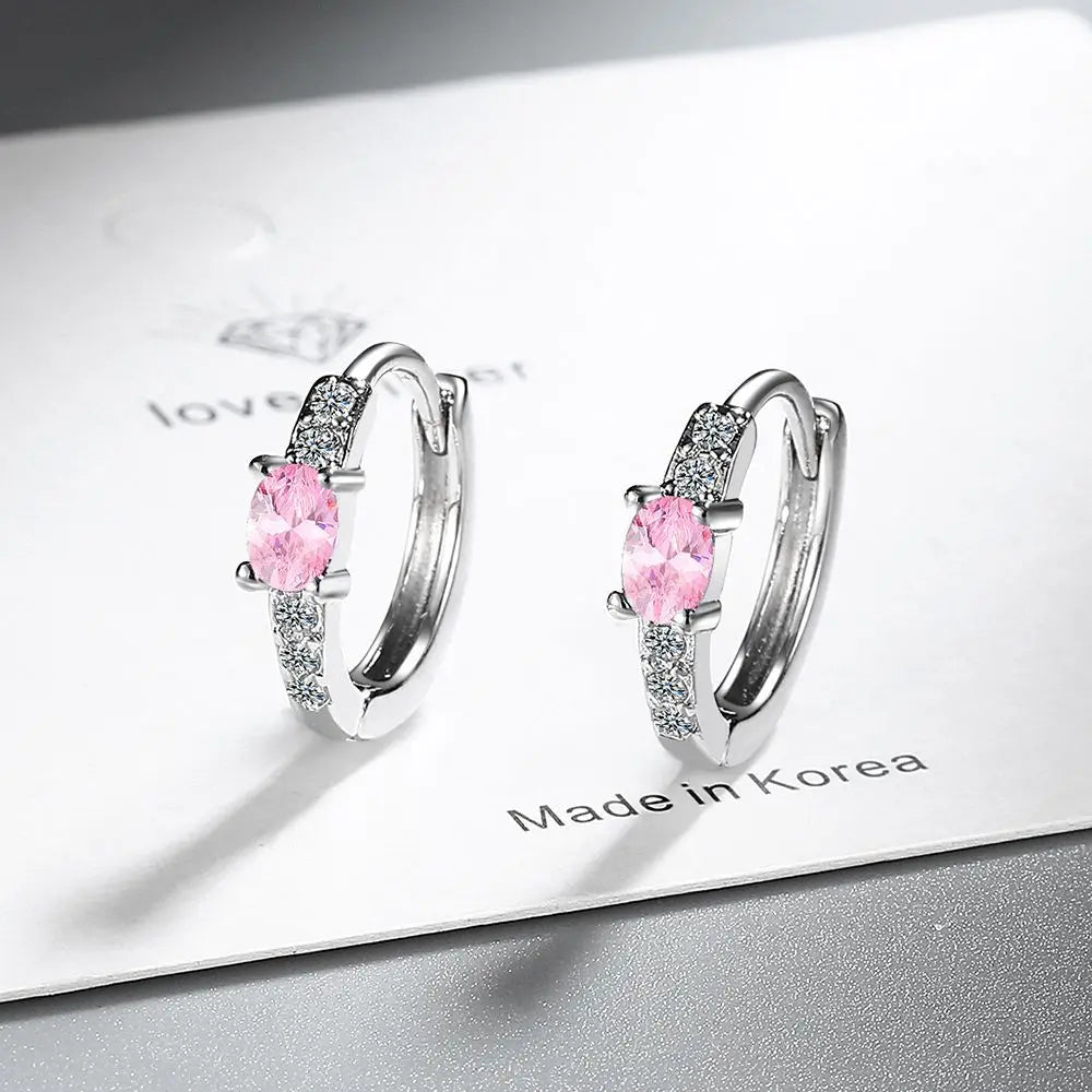 925 Sterling Silver Multiple zircon Earring