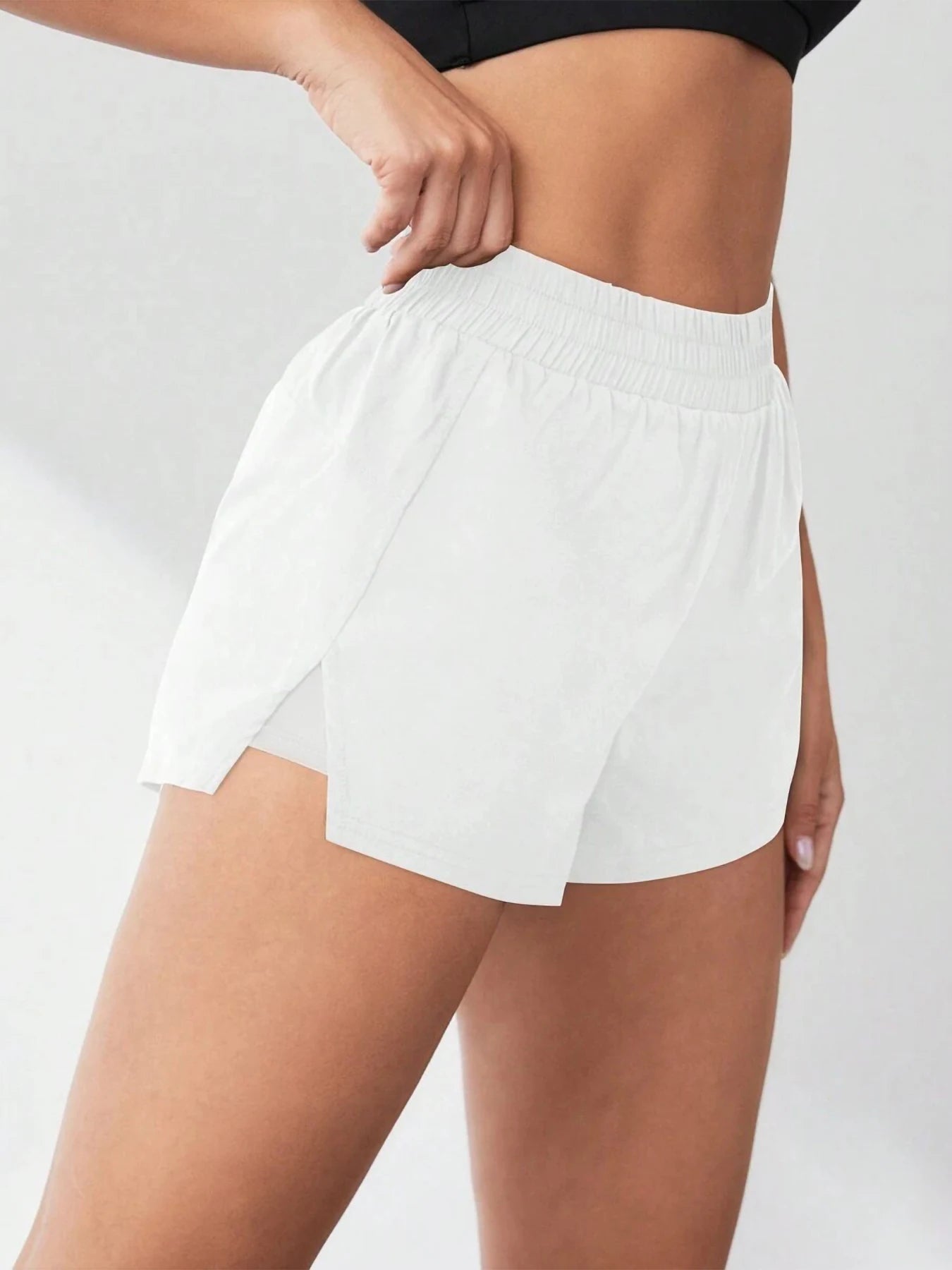Faux Two-Piece Anti-Exposure Yoga Shorts