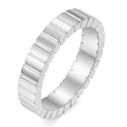 Zircon Checkered Couple Striped Geometric Ring