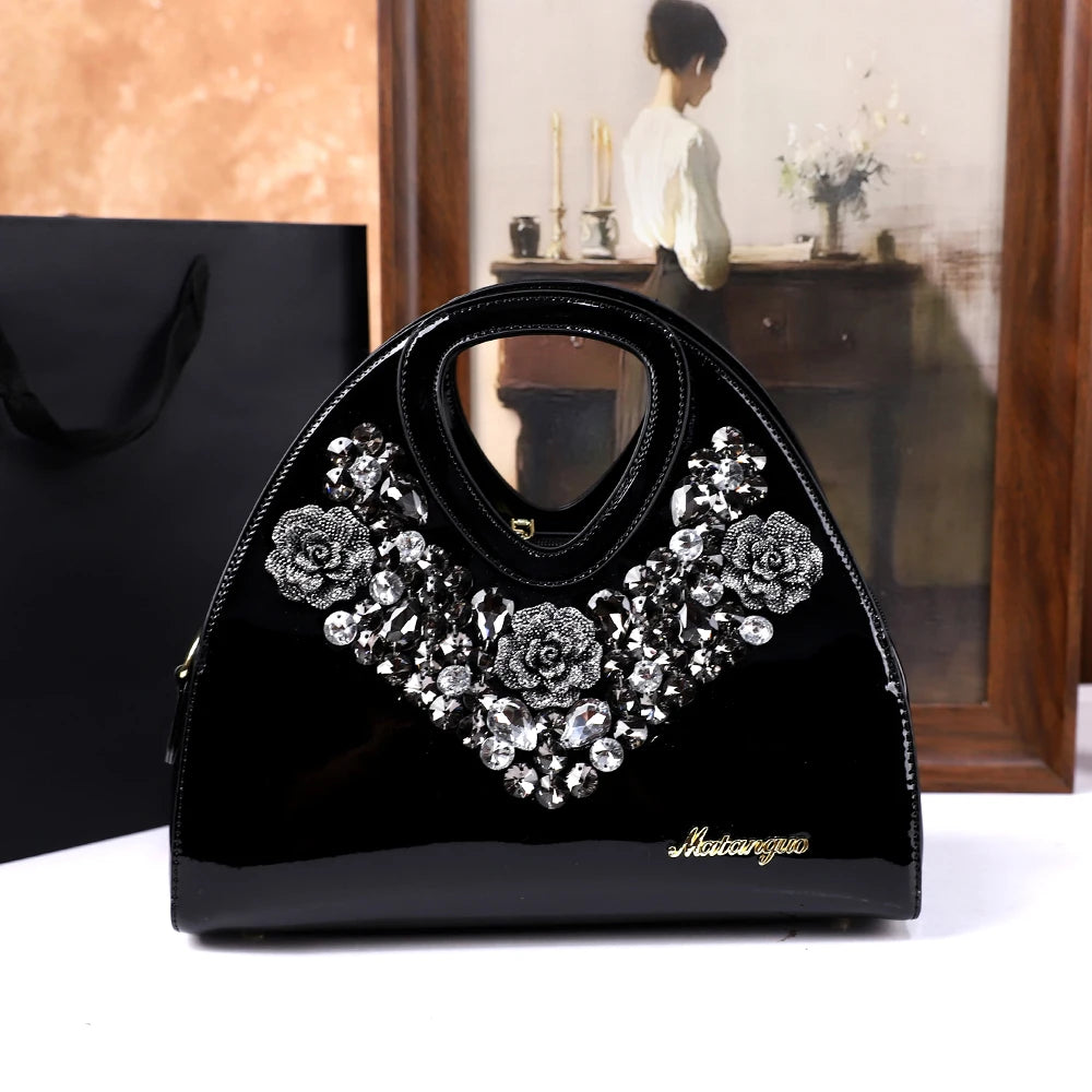 diamond-encrusted dumpling bag
